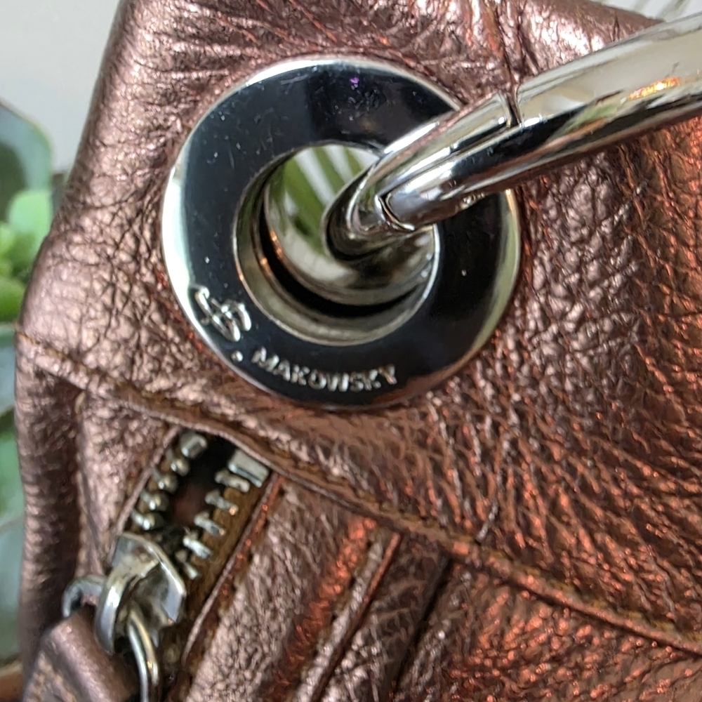B. Makwowsky Copper Leather Crossbody Bag NWT - Picture 3 of 12